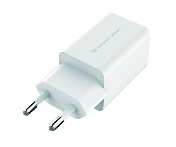 Cargador de red Usb x2 / 12w / Blanco / Althea Mini / Conceptronic / ALTHEA06W