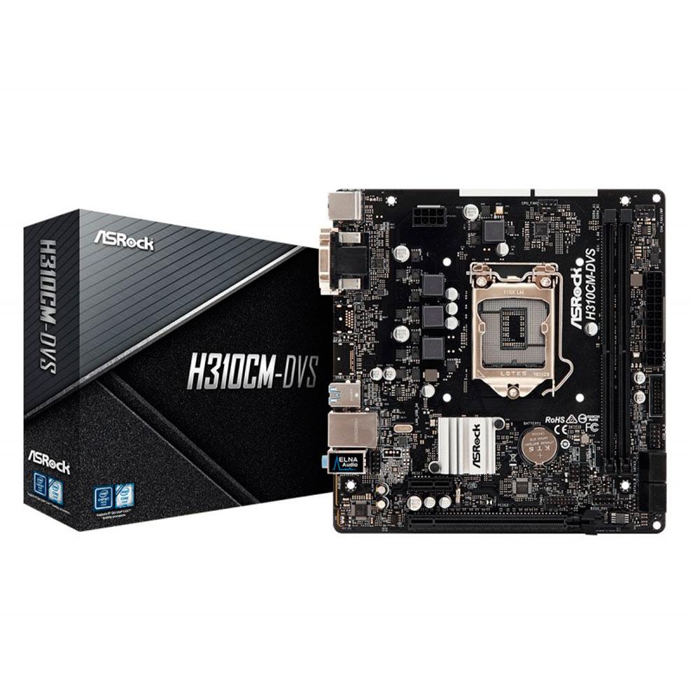 Placa base Asrock H310CM-DVS / Socket 1151 / Micro Atx / 8-9 Gen / 2x DDR4 / Usb 3.1 90-MXB8K0-A0UAYZ