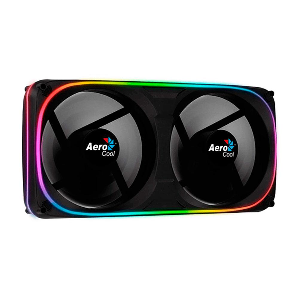 Ventilador interno Gaming Dual 240x120mm Aerocool Astro ARGB / 2x Fan 120mm / Negro