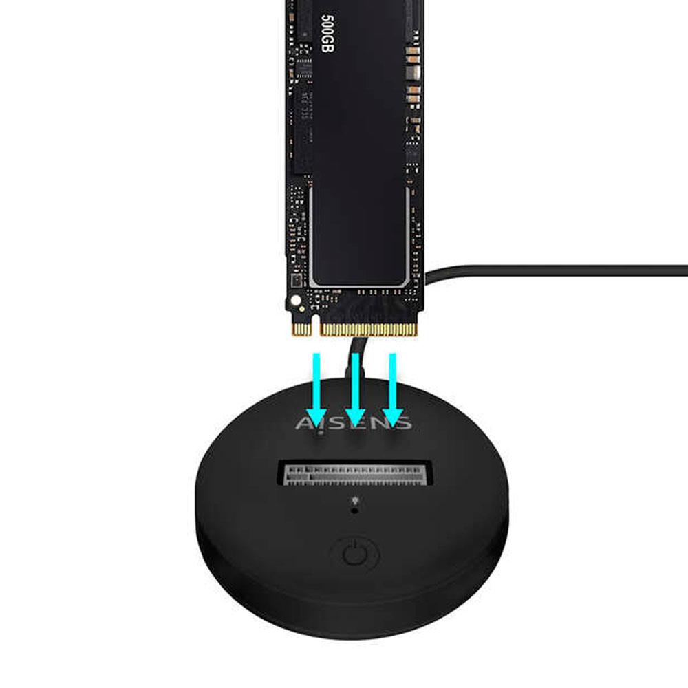 Docking Station Type-C 3.2 Gen.2 / SSD M.2 Sata NGFF / SSD M.2 NVME / Negro / Aisens / ASUC-M2D013-BK - Imagen 3