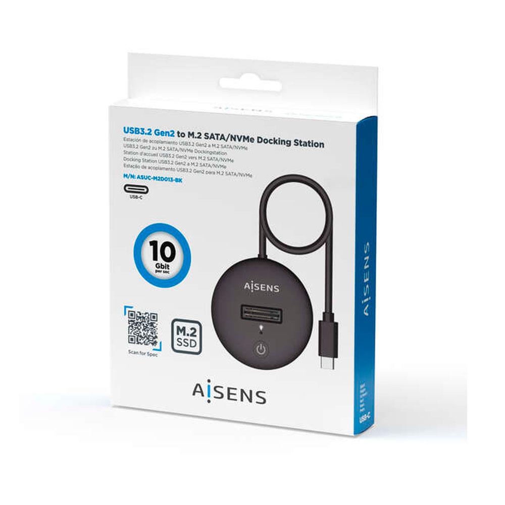 Docking Station Type-C 3.2 Gen.2 / SSD M.2 Sata NGFF / SSD M.2 NVME / Negro / Aisens / ASUC-M2D013-BK - Imagen 4