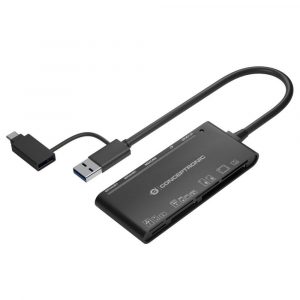 ÷ Card reader externo usb-c/ usb-a 7en1 conceptronic bian03b usb 3.0 sd/sdhc/sdxc mmc ms m2 ct xd micr