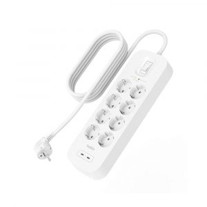 Regleta 8 tomas Belkin / Proteccion Contra Sobretenciones / 2x USB-C / Boton On-Off / SRB004VF2M