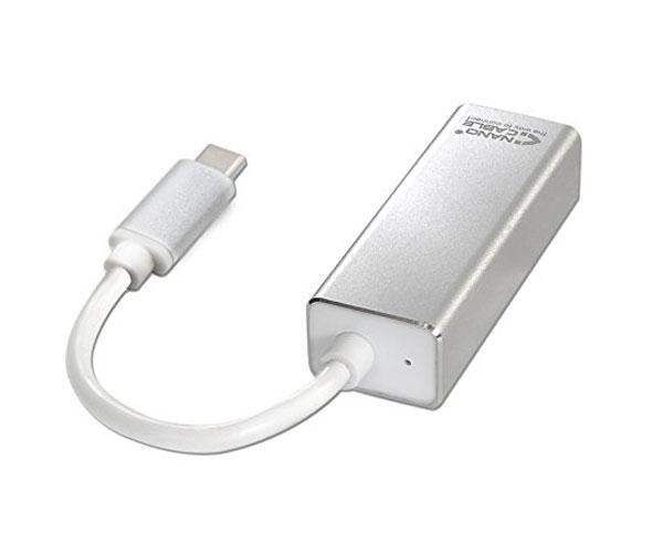 Adaptador conversor Type-C a Ethernet Gigabit RJ45 / 15cm / Nanocable 10.03.0402