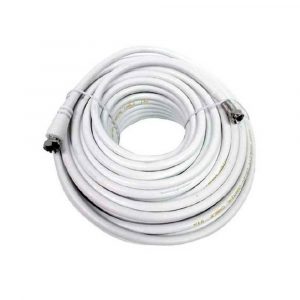 Bobina Engel Axil de cable coaxial / 20m / Blanco / Conector F / CA 1901 D