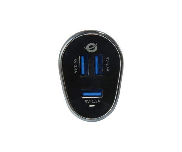 Cargador de coche-mechero Usb x3 / 31.5w / CARDEN06B / Conceptronic - Imagen 2