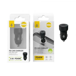 Cargador de coche-mechero Type-C / 40W / Negro / Boris NA0375 / One+ / 2003752