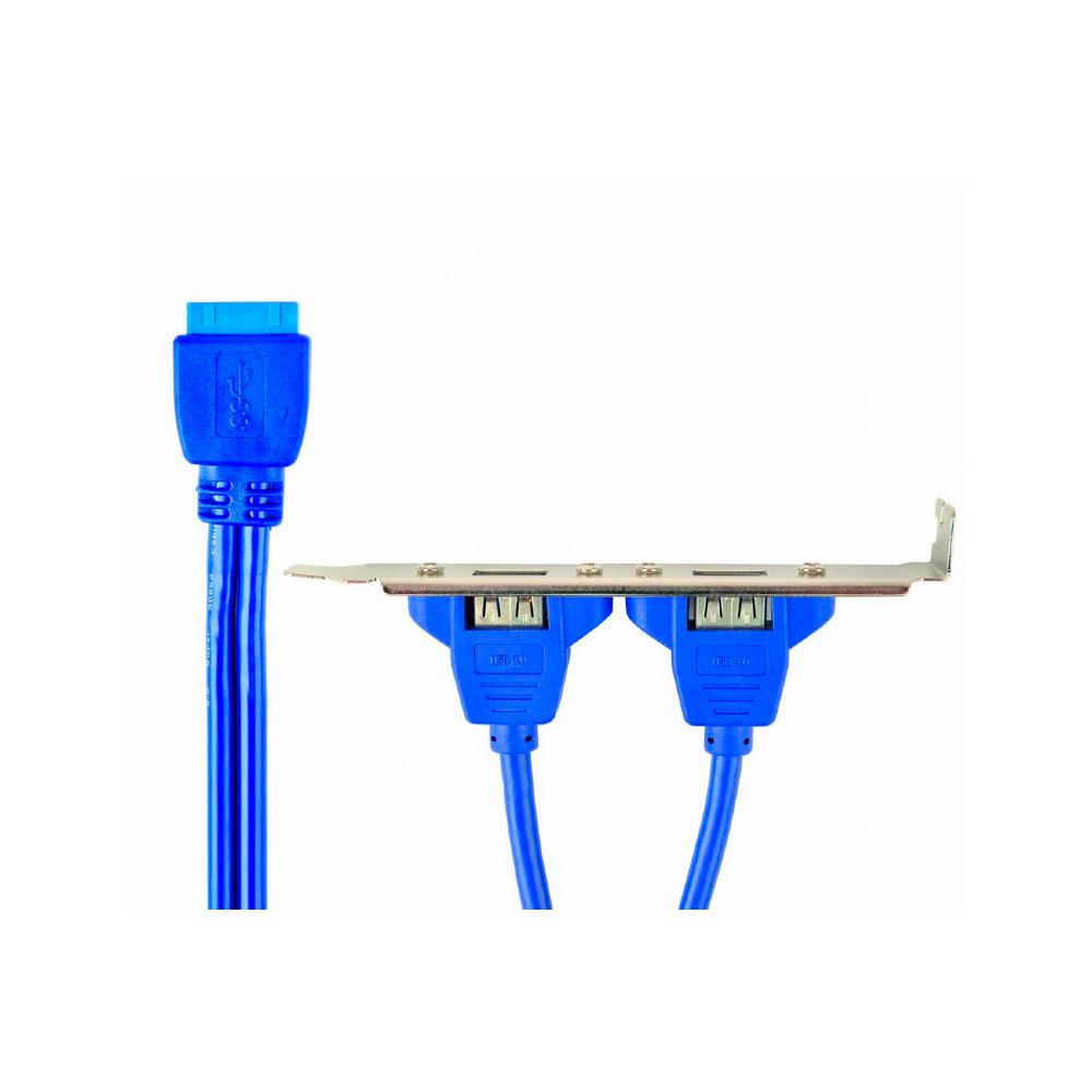 Bracket conexión doble USB 3.0 a placa base / 45 cm / Cablexpert / CC-USB3-RECEPTACLE - Imagen 2