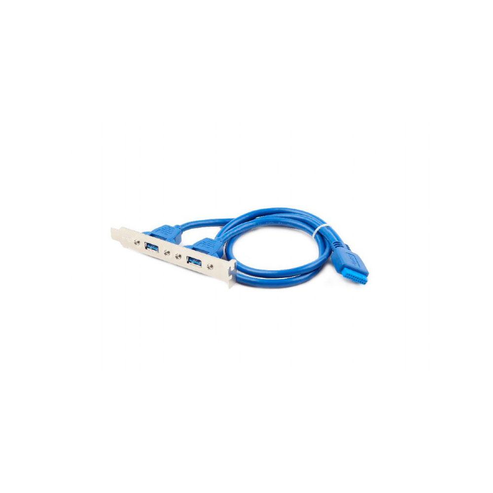 Bracket conexión doble USB 3.0 a placa base / 45 cm / Cablexpert / CC-USB3-RECEPTACLE