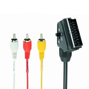 Cable euroconector Scart a 3 Rca Bidireccional / Cablexpert Ccv-519-001
