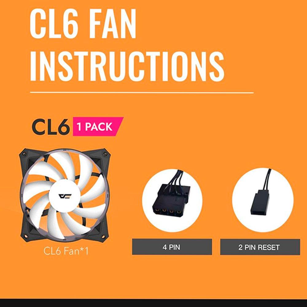 Ventilador Caja Gaming Darkflash CL6M Negro/ 120mm / Aurora Spectrum RGB - Imagen 3