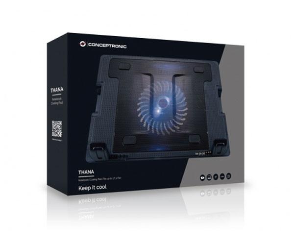 Base refrigeradora Conceptronic Thana Ergo M1 / Hasta 17 Pulg. / 140mm / CNBCOOLSTAND1F - Imagen 3