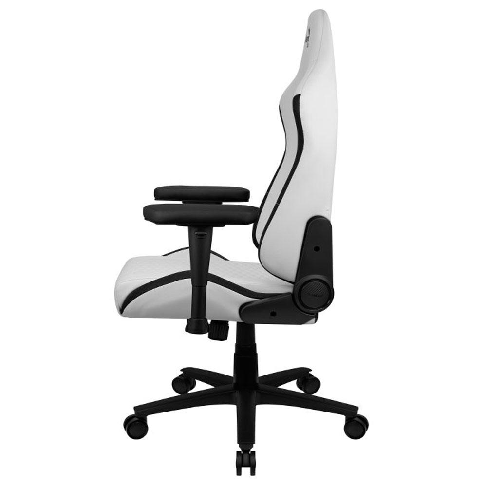 Silla Gaming Aerocool Crown / Diseño premium / Hasta 150 Kg / Reposacabezas - Cojin lumbar / Blanca detalles en negro - Imagen 3