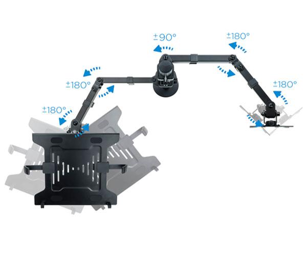 Soporte de mesa Monitor - Portátil / 13 - 32 Pulg. / 2x Brazos / Db1200tn-b - Imagen 4