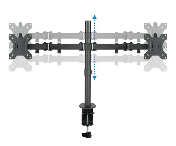 Soporte de mesa para 2 Monitores/Tv 13-32 Pulgadas / Giratorio e inclinable / 2 Brazos / Db1232tn-b - Imagen 2