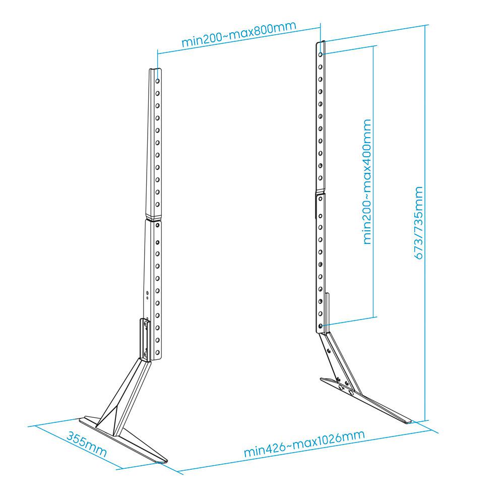 Soporte de mesa Pantalla Tooq DB2375F-B / 23-75" / Hasta 40 Kgs / Negro" - Imagen 5