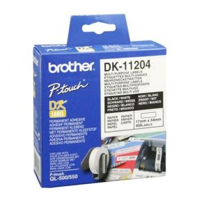 Etiquetas Original Brother DK11204 17x54 mm Texto negro sobre fondo blanco