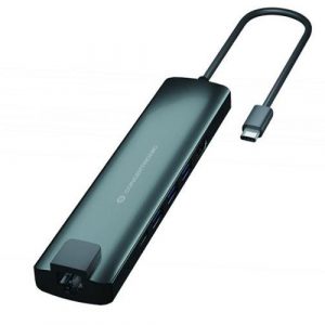Hub Adaptador Type-C 9 en 1 Conceptronic / Hdmi / Usb-c Pd / Usb 3.0 / Rj45 / Sd / MicroSd / DONN06G