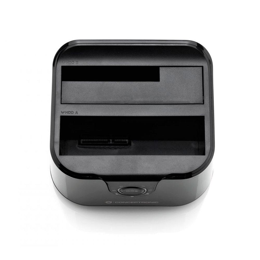 Docking Station Clonacion Conceptronic Sata 2.5 / 3.5 / SSD / USB 3.2 / Bahia Dual / Negro / DONN12B - Imagen 3
