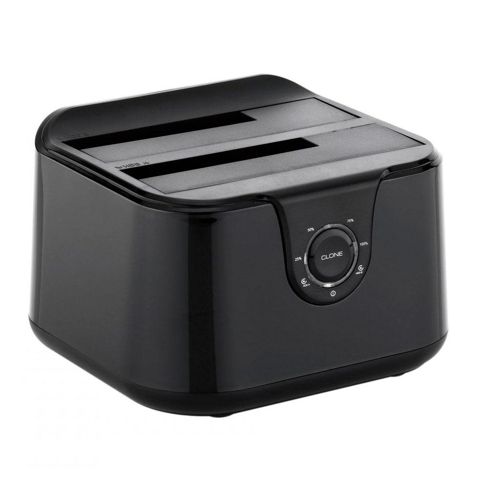 Docking Station Clonacion Conceptronic Sata 2.5 / 3.5 / SSD / USB 3.2 / Bahia Dual / Negro / DONN12B