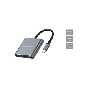 Hub Adaptador Type-C 3 en 1 Conceptronic / Hdmi / Type-c / Usb 3.0 / DONN18G