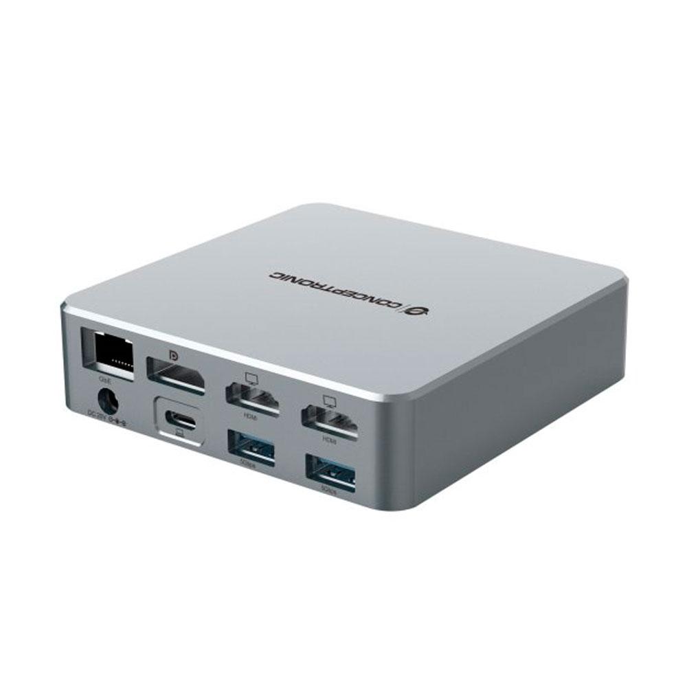 Docking Type-C 15 en 1 Conceptronic 100W PD / 2x Hdmi 4K / 2x Usb 3.2 / 2x Type-C / MicroSD / Jack 3.5mm / LAN Gigabit / DONN25G - Imagen 2