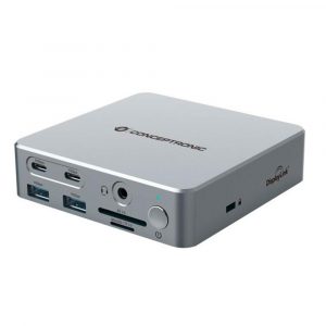 Docking Type-C 15 en 1 Conceptronic 100W PD / 2x Hdmi 4K / 2x Usb 3.2 / 2x Type-C / MicroSD / Jack 3.5mm / LAN Gigabit / DONN25G