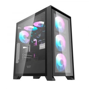 Caja Gaming Darkflash DRX70 Negro / ATX / Cristal templado / USB 3.0 / Type-C / Incluye 4 Fan RGB