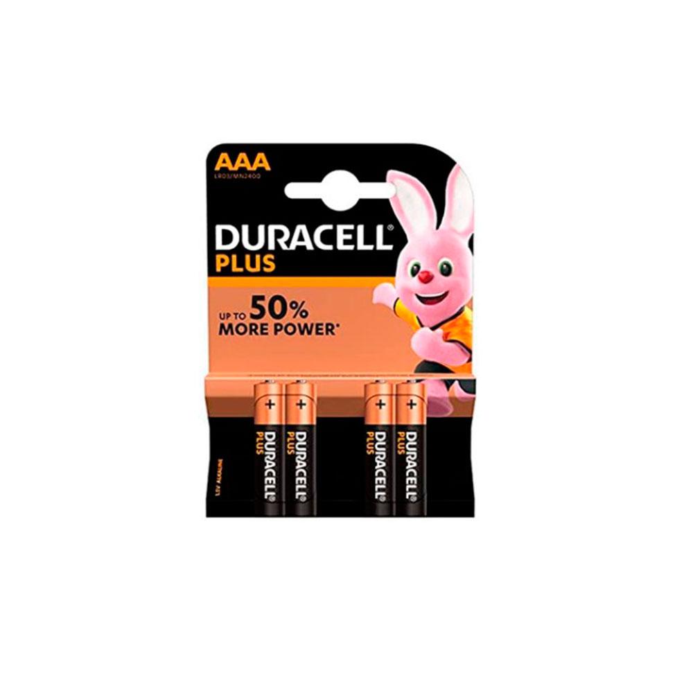 Pilas Duracell Alcalinas LR03 Plus AAA 1.5V (4 unid.)