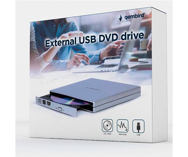 Grabadora Externa CD/DVD Gembird / USB 2.0 / Plata / DVD-USB-02-SV - Imagen 4