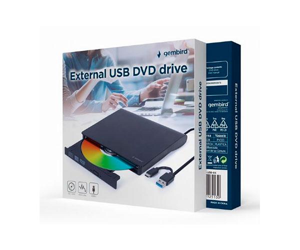 Grabadora Externa CD/DVD Gembird / USB 3.1 / Type-C / Negra / DVD-USB-03 - Imagen 2