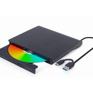Grabadora Externa CD/DVD Gembird / USB 3.1 / Type-C / Negra / DVD-USB-03