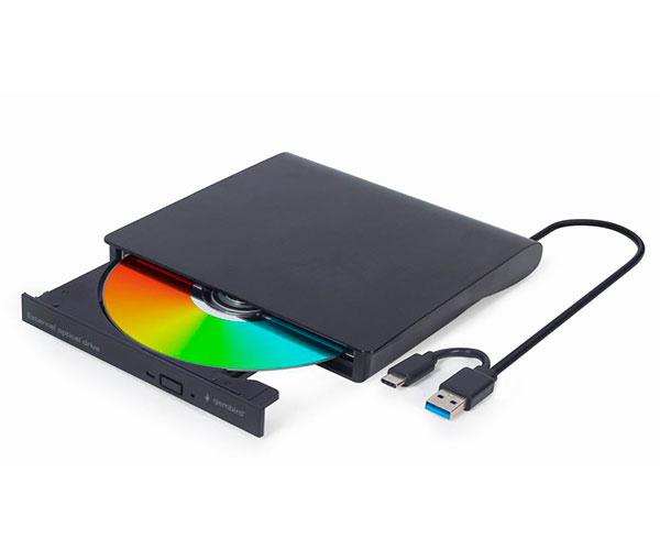 Grabadora Externa CD/DVD Gembird / USB 3.1 / Type-C / Negra / DVD-USB-03