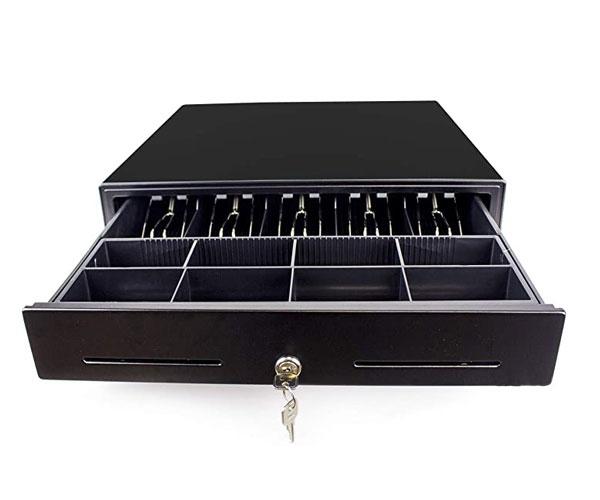 Cajon portamonedas Eightt / 41cm / Apertura Automatica o Manual / Compartimentos para Billetes 5 - Monedas 8 / Negro / ECJM-58 - Imagen 2