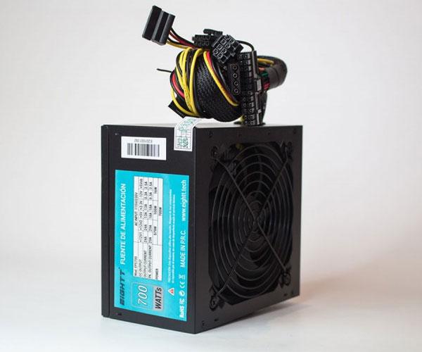 Fuente alimentacion ATX 700w Eightt Eps700 / Fan 120mm / 14db / 1x Eps / 12v 4 Pines / 4xSata / Pcie 6+2 / 2xIde / Negra EPS700 - Imagen 3