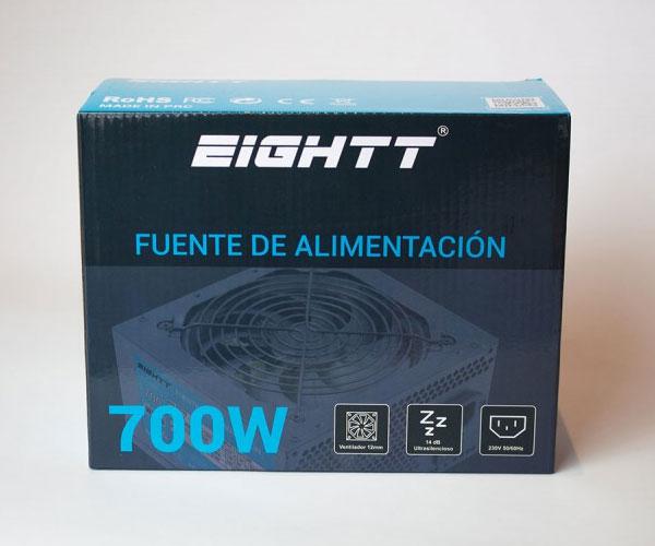 Fuente alimentacion ATX 700w Eightt Eps700 / Fan 120mm / 14db / 1x Eps / 12v 4 Pines / 4xSata / Pcie 6+2 / 2xIde / Negra EPS700 - Imagen 4