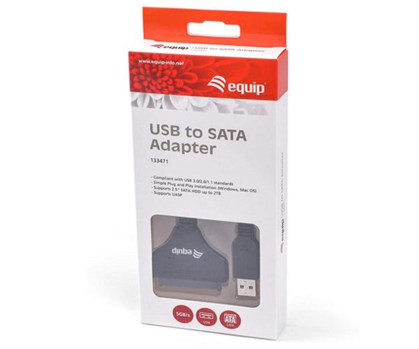 Cable adaptador USB 3.0 a Sata SSD-HDD 2,5 / Equip Eq133471" - Imagen 2