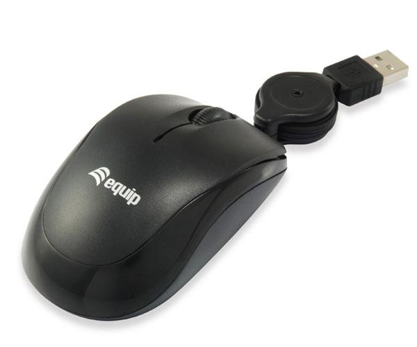Raton Equip Life Retractil / Optico / 1000 Dpi / Ambidiestro / Usb / Negro / 245103