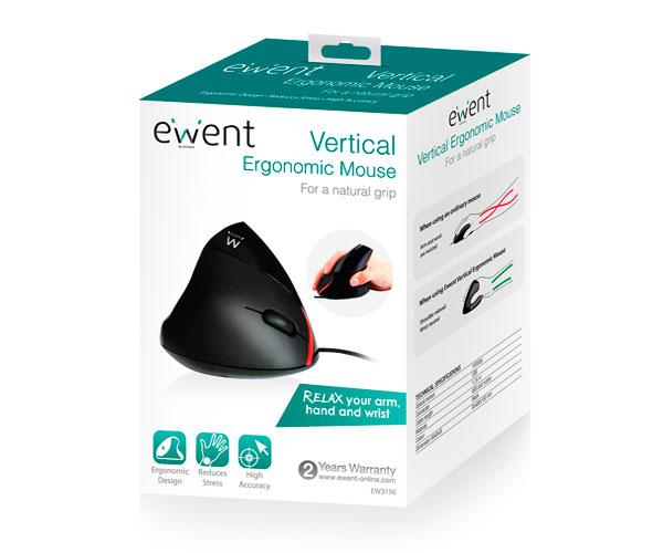 Raton óptico Usb Vertical ergonomico Ewent Eminent Ew3156 Negro - Imagen 4