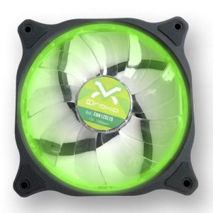 Ventilador caja Gaming Droxio 12x12cm / 15 Leds Verde / Silencioso / 3-4 Pines / 120mm FAN12GL15