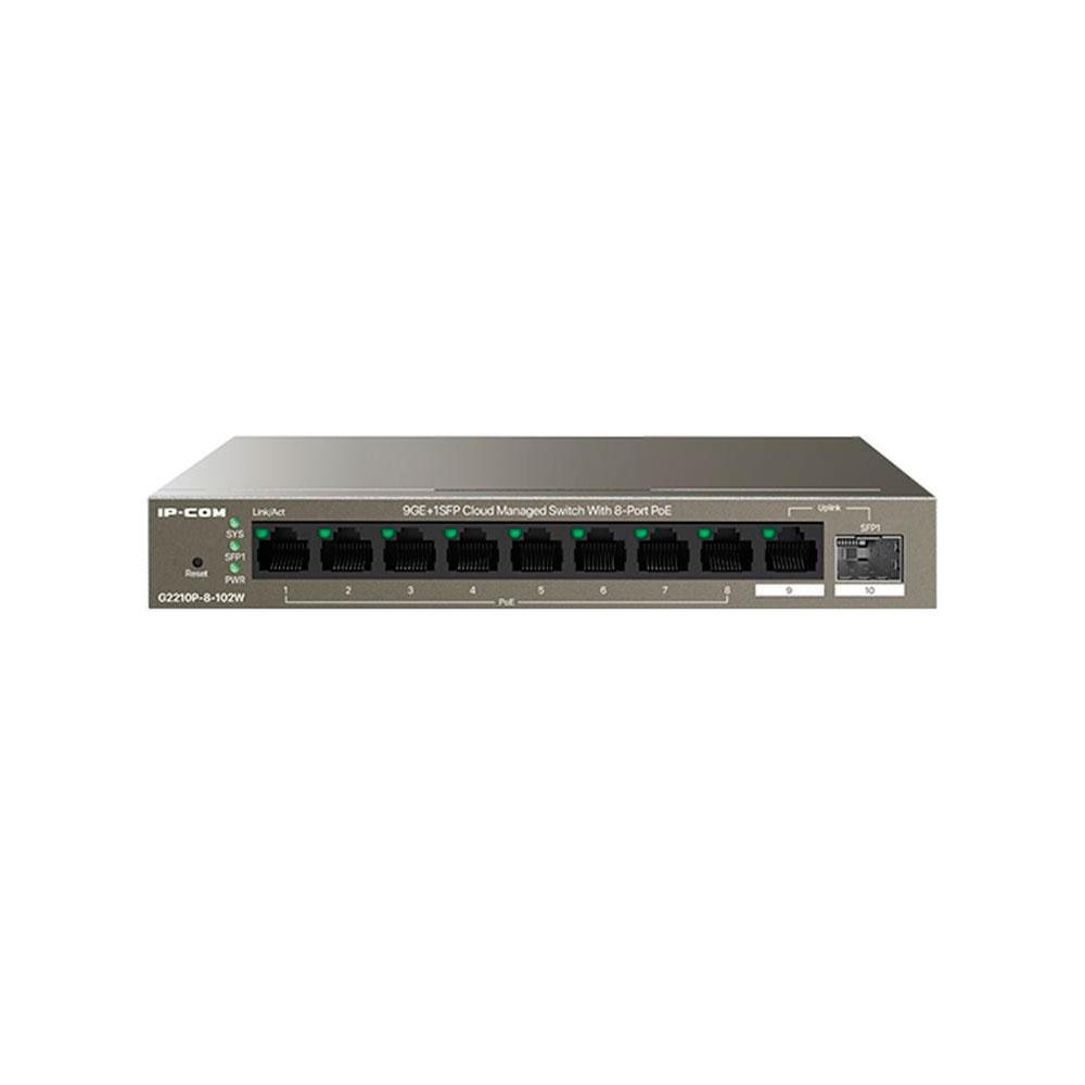 Switch 10p 10/100/1000 Gigabit IP-COM/ Carcasa Metálica / G2210P-8-102W