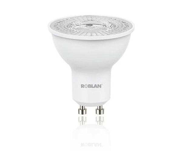 Bombilla LED dicroica Roblan gu10 / 4.5w / luz calida / 3000k / 380lm / 220-250v