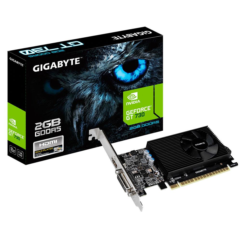 Tarjeta gráfica Gigabyte GT 730 / 2Gb GDDR5 / Hdmi - Dvi / Perfil bajo / GV-N730D5-2GL