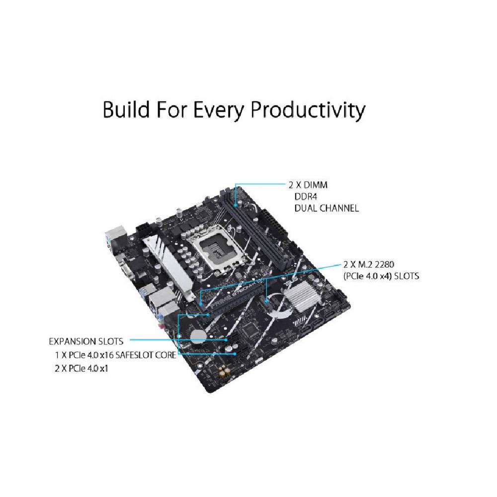 Placa base Asus Prime B760M-K / Socket 1700 / M-ATX / 2xDDR4 / HDMI / VGA / 90MB1DS0-M1EAY0 - Imagen 2