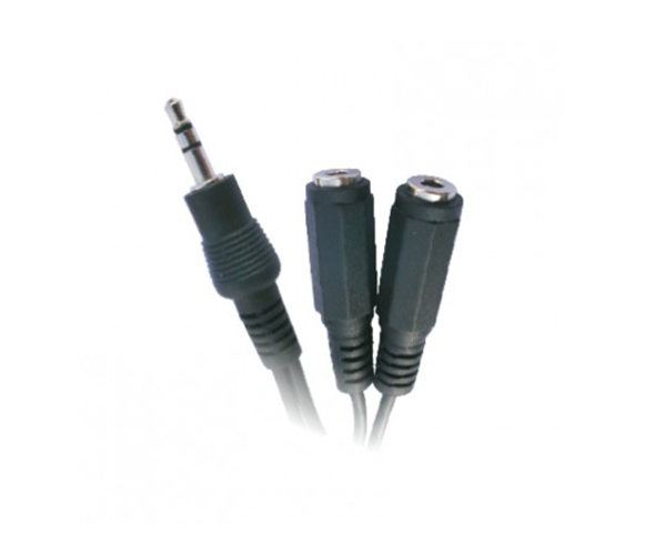 Cable Duplicador Jack 3.5 macho a 2 x Jack 3.5 mm hembra 15cm / Nanocable / 10.24.1200