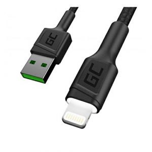 Cable datos USB 2.0 a Lightning Iiphone 5-12 / 1.2m / 2.4a / Led Blanco / KABGC05 / Greencell