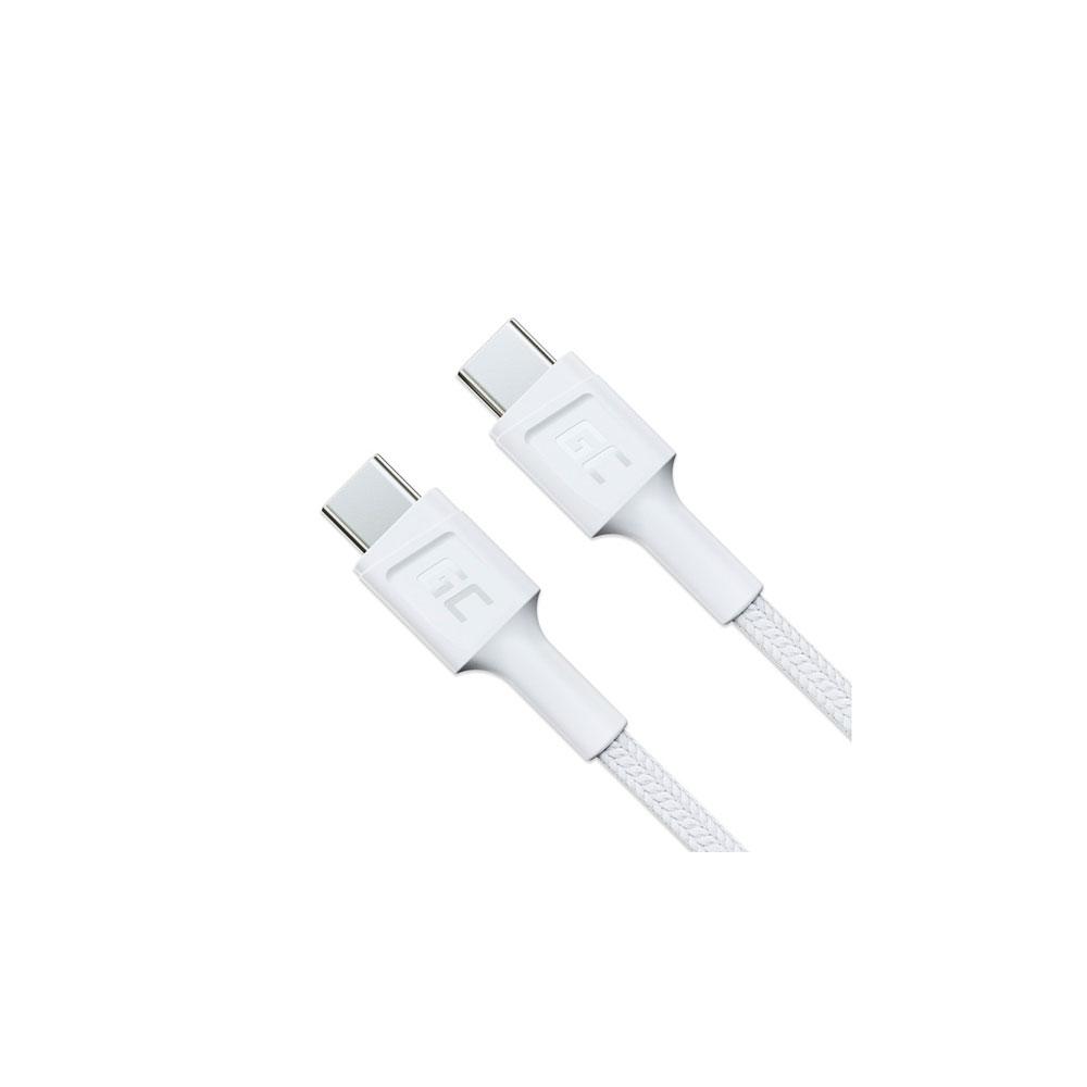 Cable datos Type-C M/M / 0.3m / Qc 3.0 / PD 60w / Blanco / KABGC31W / Greencell - Imagen 2