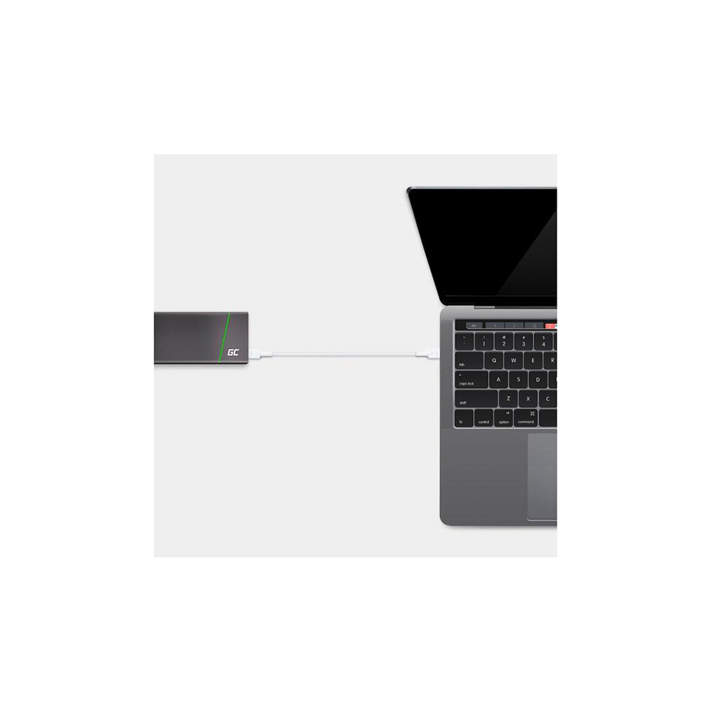 Cable datos Type-C M/M / 0.3m / Qc 3.0 / PD 60w / Blanco / KABGC31W / Greencell - Imagen 4