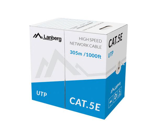 Bobina 305 metros interior Cat.5 UTP rigido / Gris / Lanberg Lcu5-10cc-0305-s