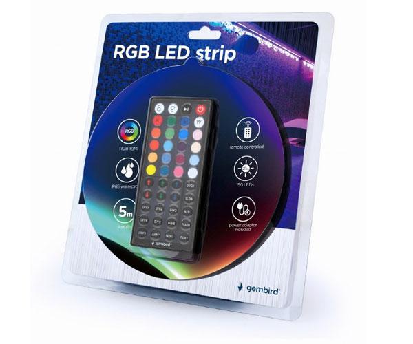 Tira de Luces LED / 5 metros / RGB / Control remoto / Resistencia al agua Ip65 / Incluye alimentador / Gembird / Led-s-rgb500-01 - Imagen 6